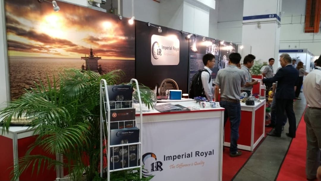 Earlier Imperial Royal exhibition booth with product displays