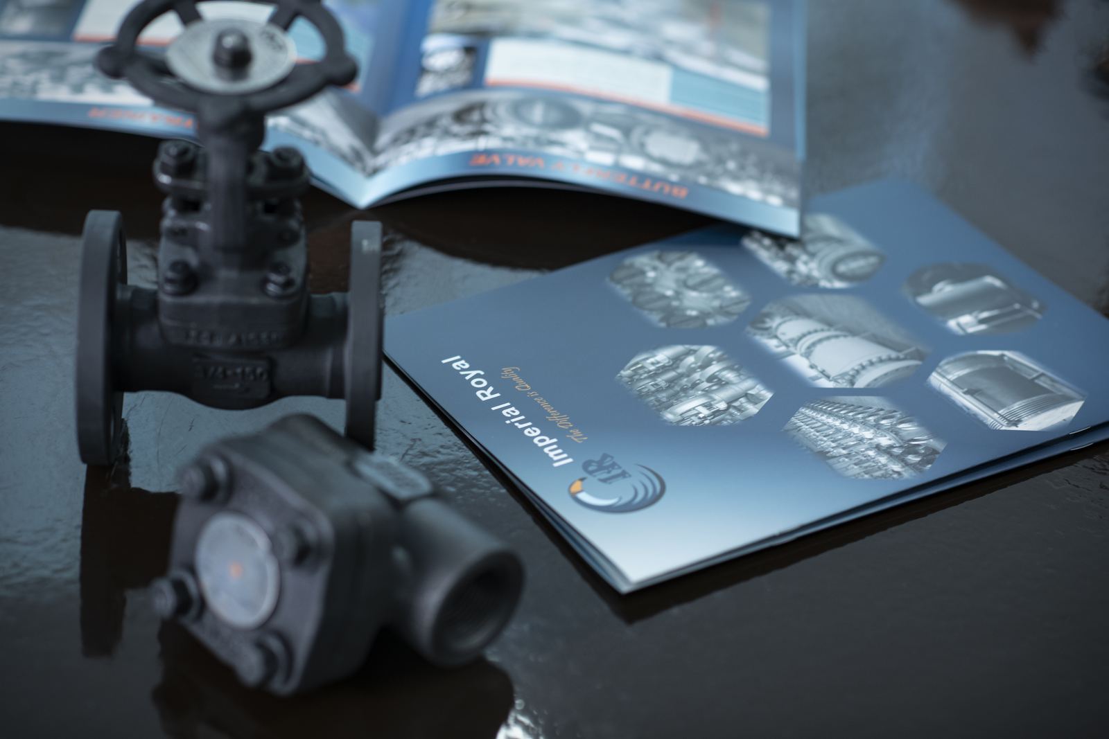 Forged steel valves with an Imperial Royal brochure