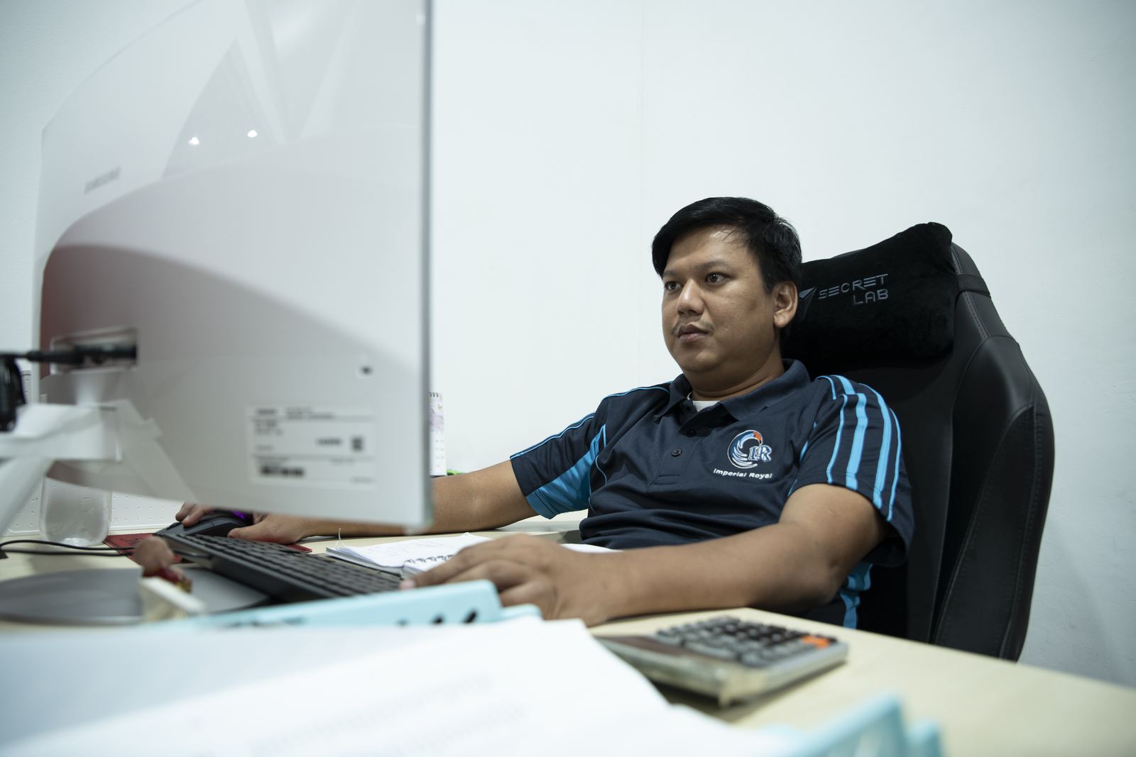 Sales team member preparing a quotation