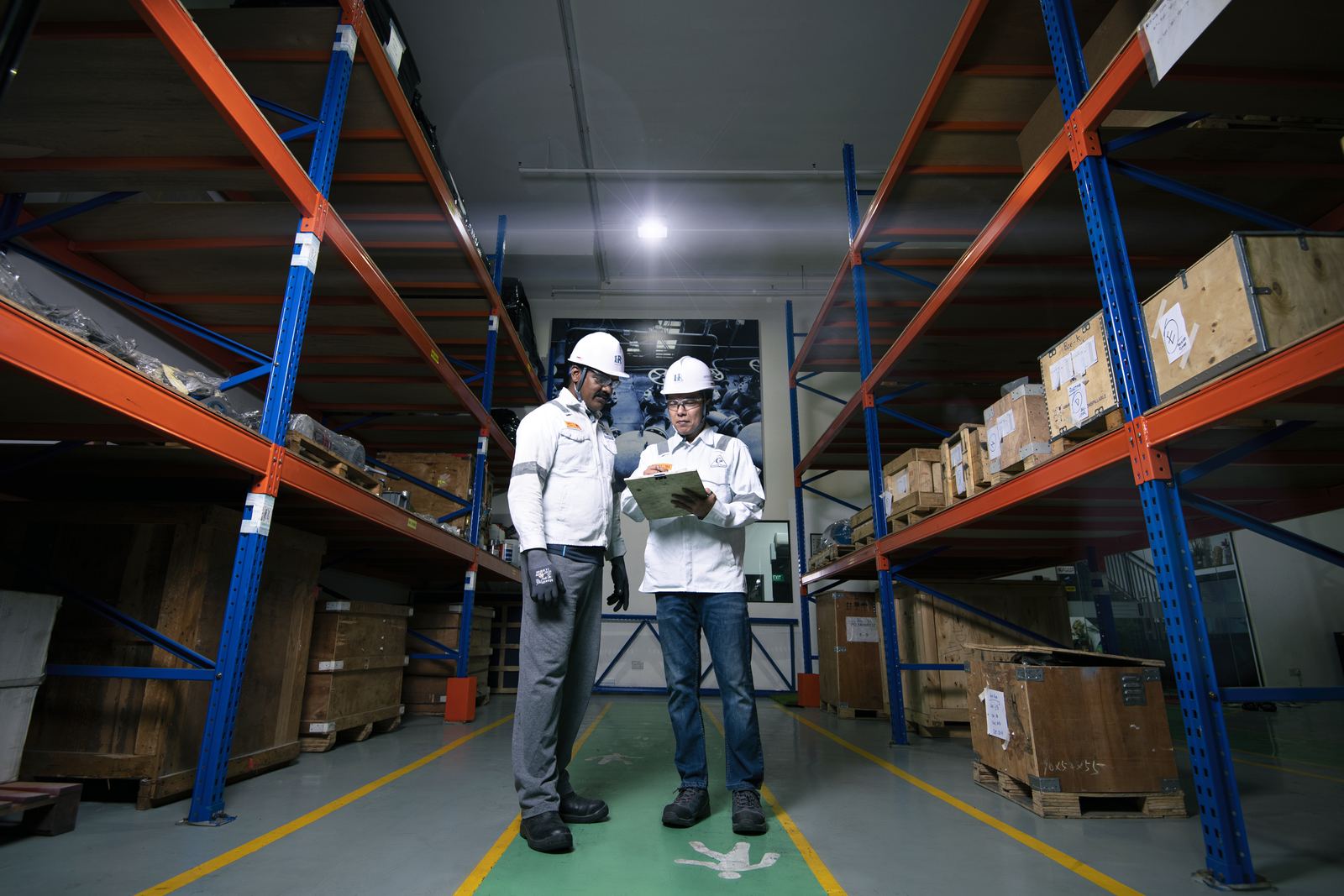 Imperial Royal team reviewing stock in our Singapore warehouse